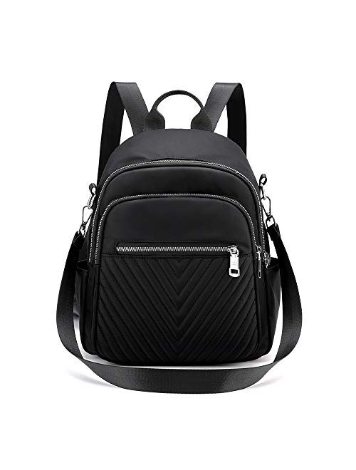 Wraifa Waterproof Oxford PU Leather Small Backpack Purse for Women School Bag for Girls