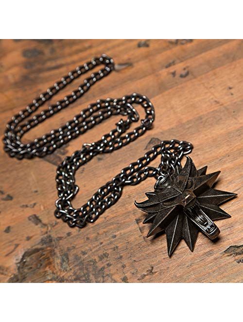 JINX The Witcher 3 Necklace with White Wolf Medallion & Chain