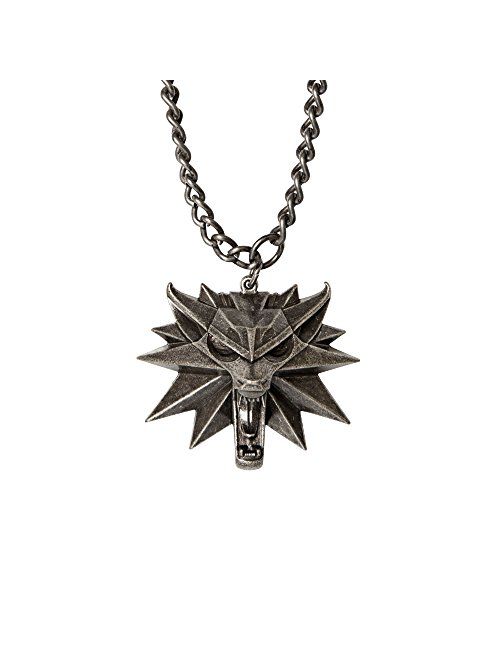 JINX The Witcher 3 Necklace with White Wolf Medallion & Chain
