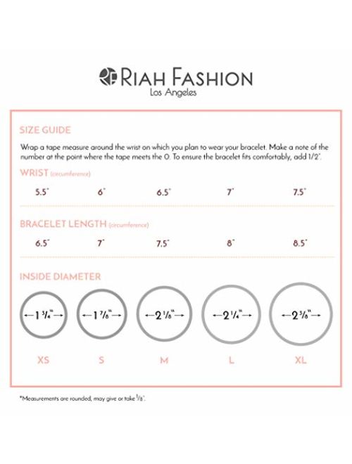 RIAH FASHION Bead Multi Layer Versatile Statement Bracelets - Stackable Beaded Strand Stretch Bangles Sparkly Crystal Mix, Tassel Charm