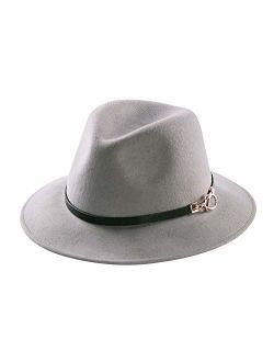 Daesan Womens Fedora Hat 100% Wool Wide Brim Panama Felt Hats Winter Trilby Cap Church Party