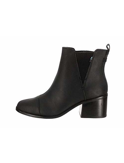 TOMS Women's Esme Boot Black Leather 8.5 M