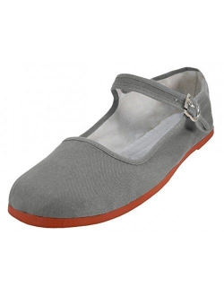 Shoes8teen Womens Cotton Mary Jane Shoes Ballerina Ballet Flats Shoes