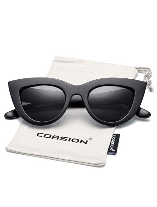 Retro Cateye Sunglasses for Women Fashion Clout Goggles Mirror UV400 Protection Cat Eye Sun Glasses