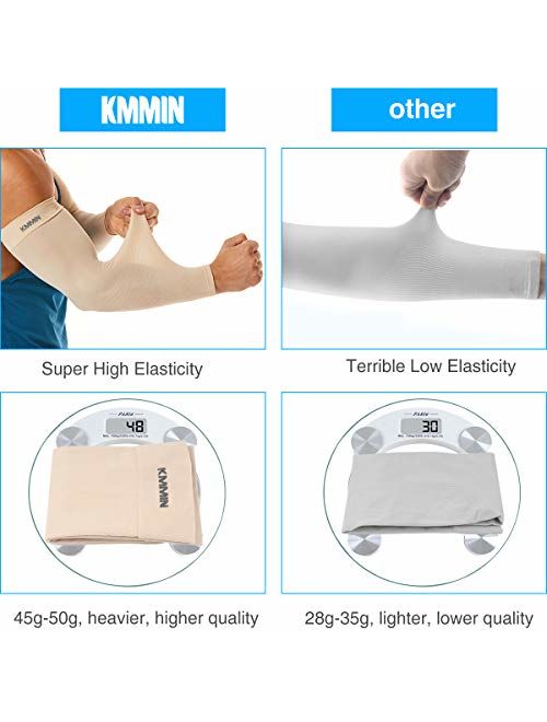 KMMIN Arm Sleeves UV Protection for Driving Cycling Golf Basketball Warmer Cooling UPF 50 Sunblock Protective Gloves for Men Women Adults Covering Tattoos
