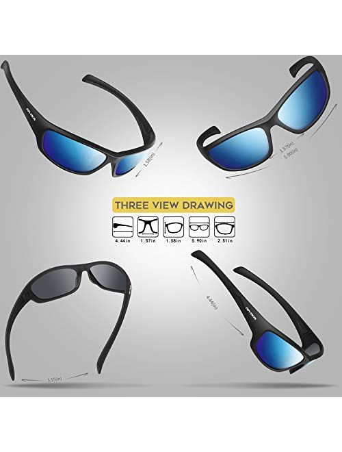 RIVBOS Polarized Sports Sunglasses Driving Glasses Shades for Men Women for Cycling Baseball 842