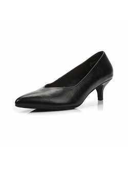 Dunion Brink Women's Fashion Elegant Comfortable Classic Pointed Toe Kitten Heel Dress Party Wedding Pump