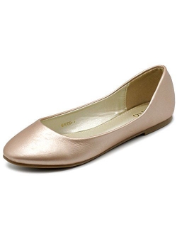 Ollio Women's Shoe Ballet Basic Light Comfort Low Heel Flat