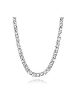 NYC Sterling New Womens Magnificent 4mm Round Cubic Zirconia Tennis Necklace