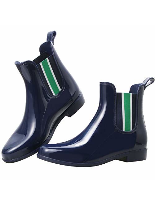 DAWAN Rain Boots for Women, Ankle Shoes with Fashion Basic Waterproof and Non-Slip, Suitable for Leisure Gardening Equestrian Activities