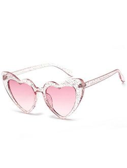 ZYApril Store Love Heart Shaped Sunglasses for Women - Vintage Cat Eye Mod Style Retro Glasses