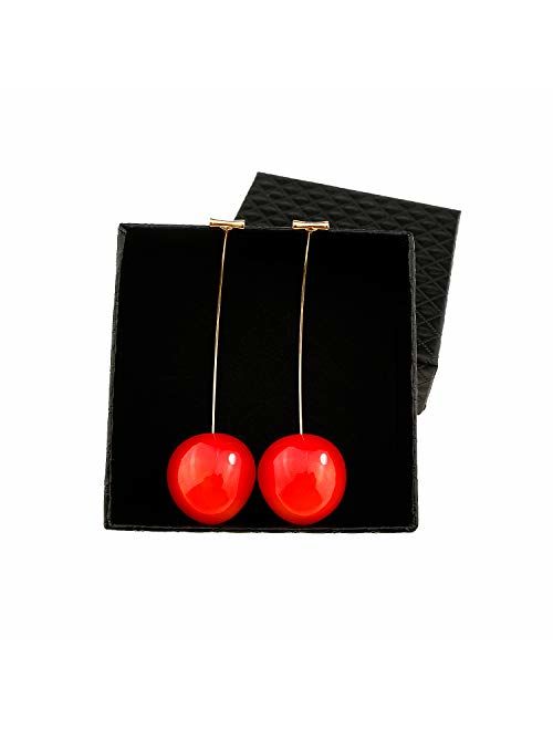 Wowanoo Cherry Earring Fruit Drop Dangle for Women