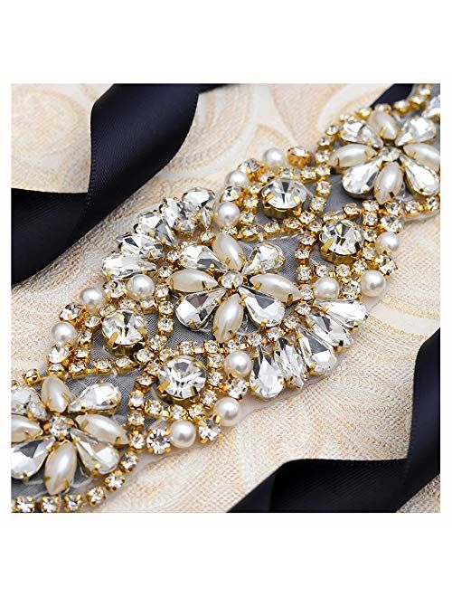 Yanstar Handmade Rhinestone belt Wedding Bridal Belt Sashes For Bridesmaid Dress