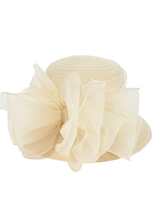 VECRY Lady Derby Dress Church Cloche Hat Bow Bucket Wedding Bowler Hats