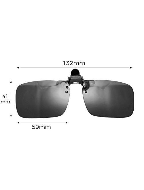 Polarized Clip-on Driving Sunglasses with Flip Up, Anti-Reflective UV400, Large