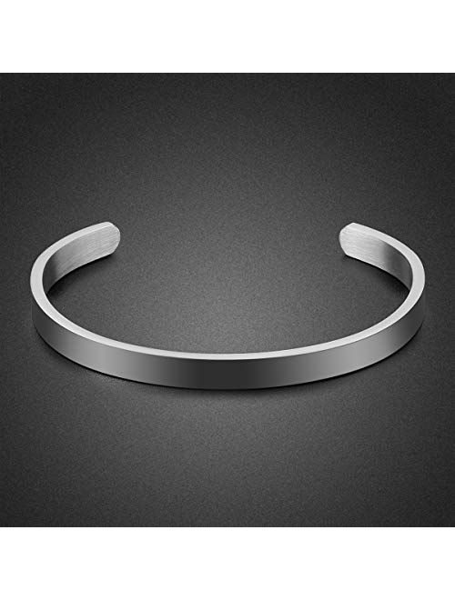 Daughter Bracelet Gifts - Inspirational Gifts for Daughter Stainless Steel Engraved Crown Cuff Bracelet Birthday Gifts for Women Teen Girls