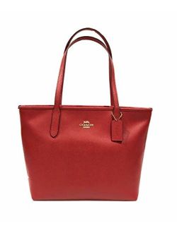Crossgrain Leather Zip Tote True Red One Size