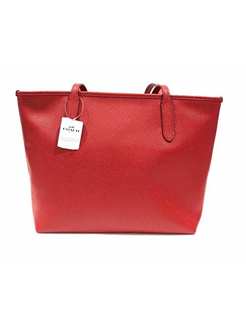 COACH Crossgrain Leather Zip Tote True Red One Size