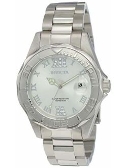 Women's 12851 Pro Diver Silver-Tone Watch with Crystal Accents