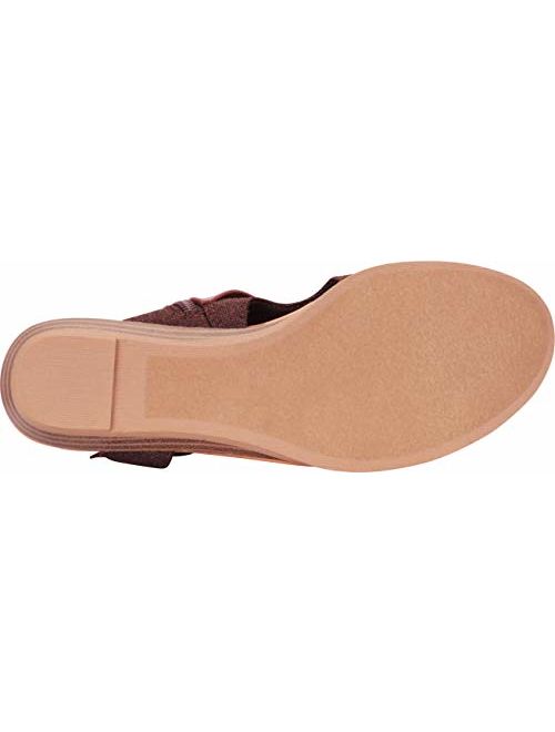 Cambridge Select Women's Crisscross Strappy Buckle Cutout Stacked Wedge Sandal