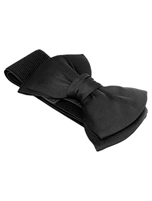 SportsWell Women's Fashionable Bowknot Wide Belt Girls Lady Stretch Cinch
