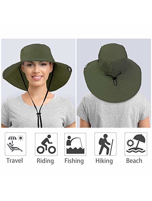Wide Brim Sun Hat Outdoor UV Protection Safari Cap for Women