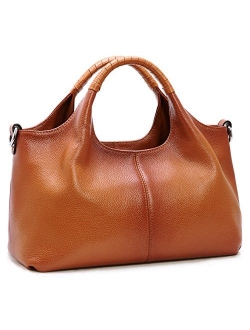 Womens Genuine Leather Handbags Tote Bag Shoulder Bag Top Handle Satchel Designer Ladies Purse Hobo Crossbody Bags