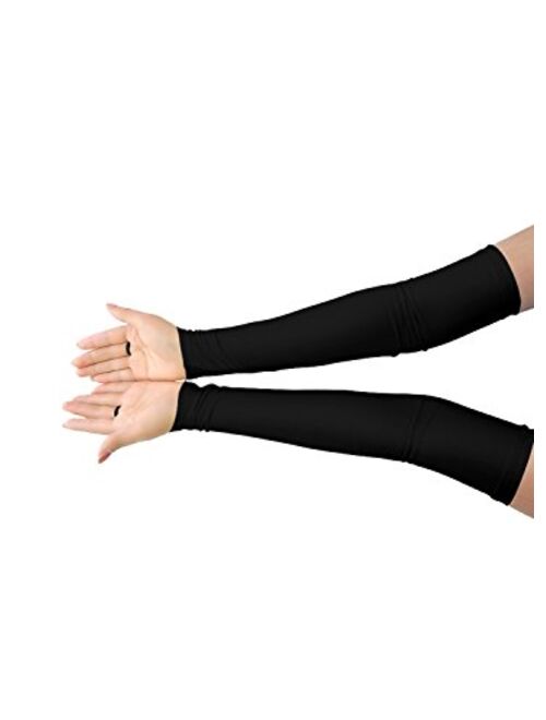 Shinningstar Girls' Boys' Adults' Stretchy Lycra Fingerless Over Elbow Cosplay Catsuit Opera Long Gloves