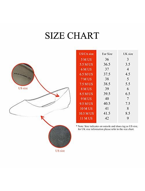 DREAM PAIRS Sole Classic Fancy Women's Casual Pointed Toe Ballet Comfort Soft Slip On Flats Shoes
