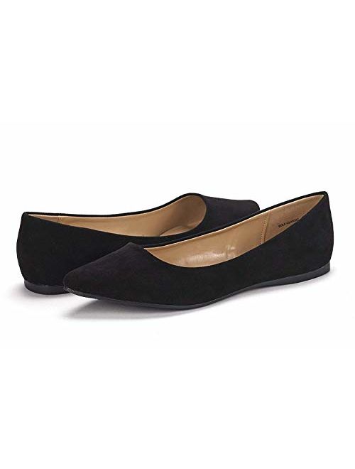 DREAM PAIRS Sole Classic Fancy Women's Casual Pointed Toe Ballet Comfort Soft Slip On Flats Shoes