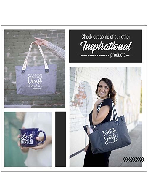 Large Inspirational Zippered Tote Bags with Pockets for Women - Perfect for Work, Gifts, Church, Travel