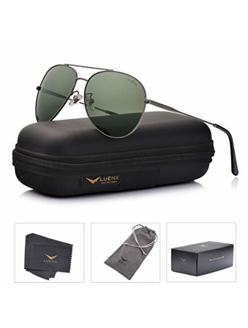 Aviator Sunglasses Polarized for Men Women LUENX-UV400 Protection with Case