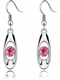 Iumer Fashion Crystal Drop Earring Oval Dangle Earrings