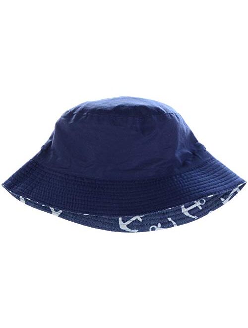 BYOS Packable Reversible Black Printed Fisherman Bucket Sun Hat, Many Patterns