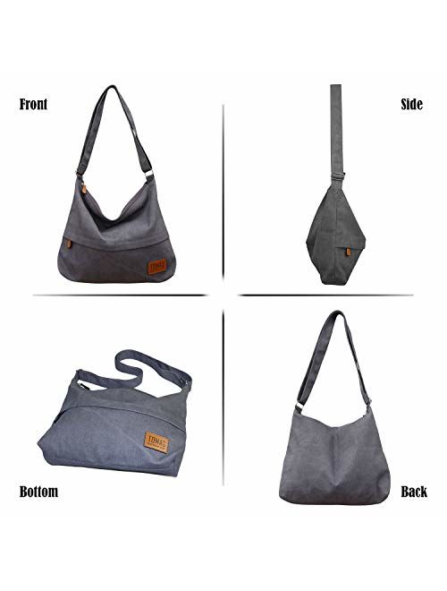 Canvas Bag, TOMAS Women's Hobo Handbags Canvas Shoulder Bag Hobo Crossbody Bag Casual Tote Bag Purse Shopping Work Travel Bag