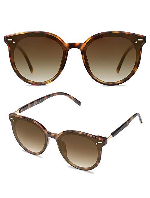 SOJOS Classic Round Retro Plastic Frame Vintage Inspired Sunglasses BLOSSOM SJ2067