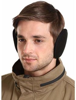 Ear Muffs for Men & Women - Winter Ear Warmers/Covers - Behind The Head Style Fleece Earmuffs Black