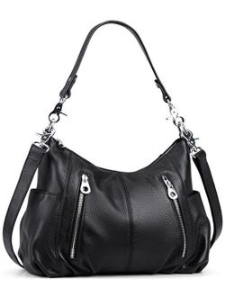 Heshe Womens Leather Shoulder Handbags Cross Body Bags Hobo Totes Top Handle Bag Satchel and Purse for Ladies
