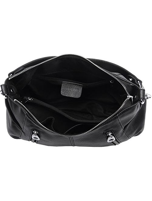 Heshe Womens Leather Shoulder Handbags Cross Body Bags Hobo Totes Top Handle Bag Satchel and Purse for Ladies