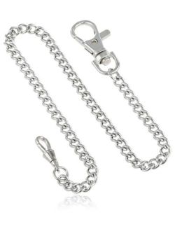 Charles-Hubert, Paris 3548-W Stainless Steel Pocket Watch Chain