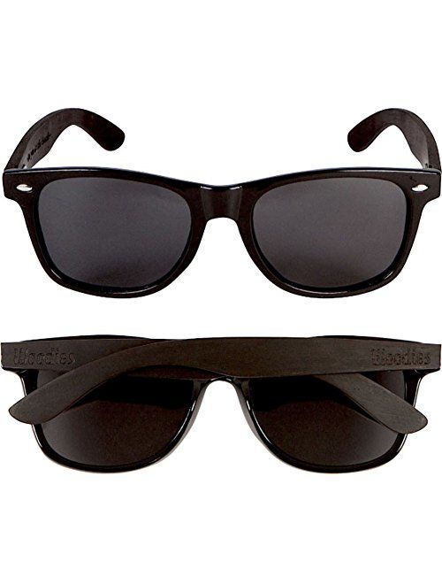 Woodies Ebony Wood Sunglasses with Black Polarized Lenses for Men or Women
