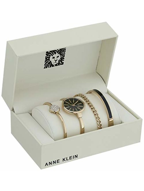 Anne Klein Women's Bangle Watch and Swarovski Crystal Bracelet Set, AK/1470