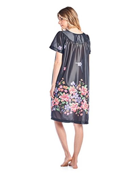 Casual Nights Women's Short Sleeve Muumuu Lounger Dress