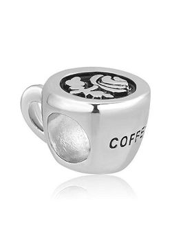 JewelryHouse Fashion Coffee Cup Bead Charms for Bracelets