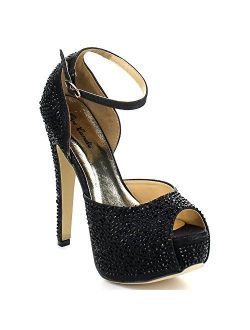EYE CANDIE Womens Juliana-77 Shiny High Heel Fashion Sandal