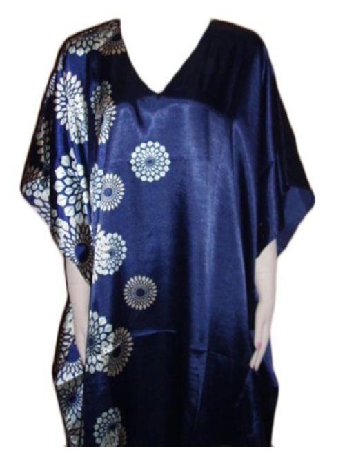 Up2date Fashion Navy Spheroid Floral Print Caftan, Plus Size, Style#Caf-59C2