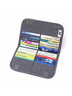 iN. Slim credit card holder wallet, Gift card display case, Minimalist light thin card storage case rfid blocking for men & women, with 28 slots in Grey
