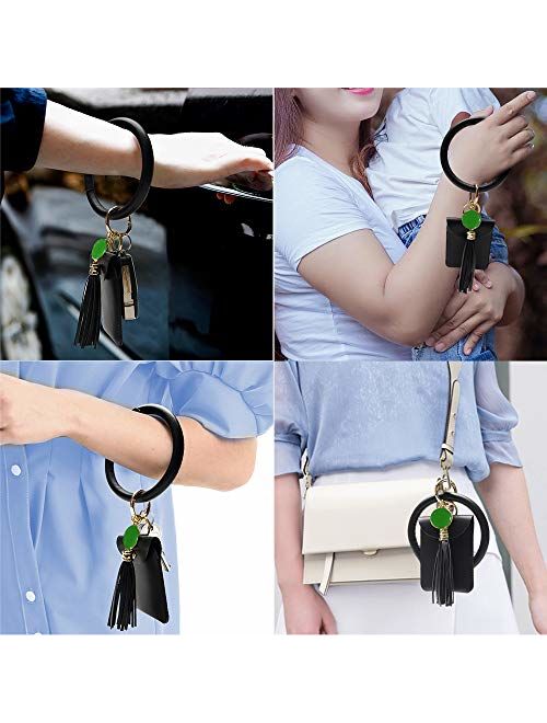 Takyu Keychain Bracelet, Wristlet Key Ring Bracelet with Card Holder for Women