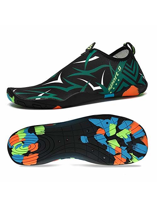 Coolloog Men Women Water Shoes Multifunctional Quick-Dry Barefoot Beach Swim Shoes for with Drainage Holes
