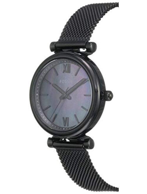 Fossil Women Mini Carlie Stainless Steel and Mesh Casual Quartz Watch